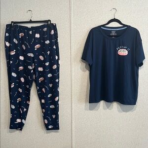 Women's Navy Dog-Themed Printed Pajamas